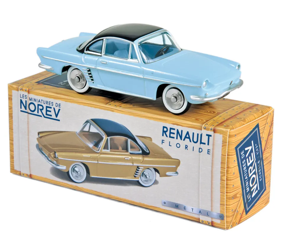 norev-renault-floride-1959-1-43-modellino-cabrio-blu-narvik-e-nero image 1