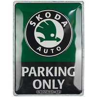 nostalgic-art-skoda-parking-only-targa-in-metallo-30x40-cm image 2