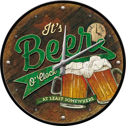 nostalgic-art-beer-o-clock-glasses-orologio-da-parete-in-metallo-31-cm image 1