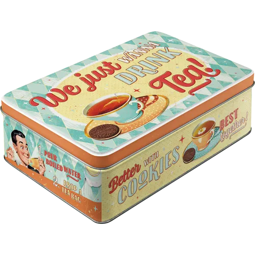 nostalgic-art-tea-cookies-together-scatola-in-metallo-piatta-2-5-l-23x16x7-cm image 1