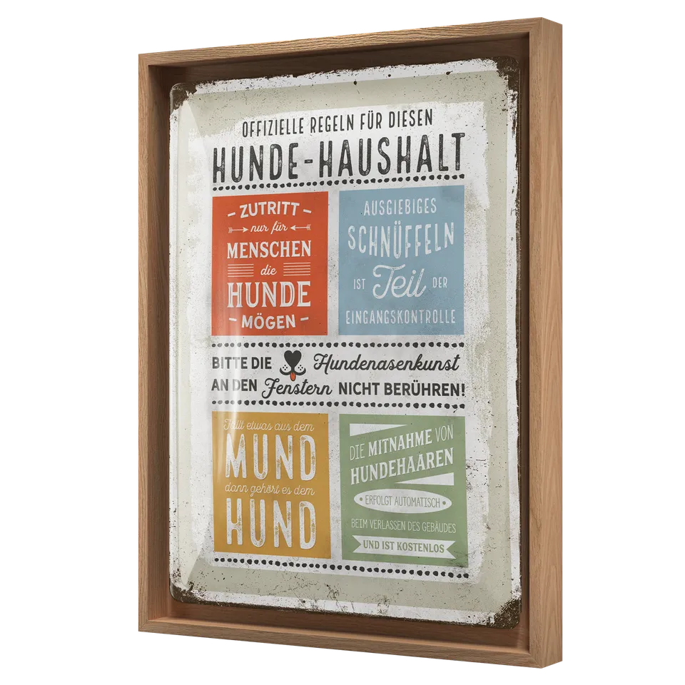 nostalgic-art-pfotenschild-hunde-haushalt-regeln-n-frame-l-edition-targa-con-cor image 1