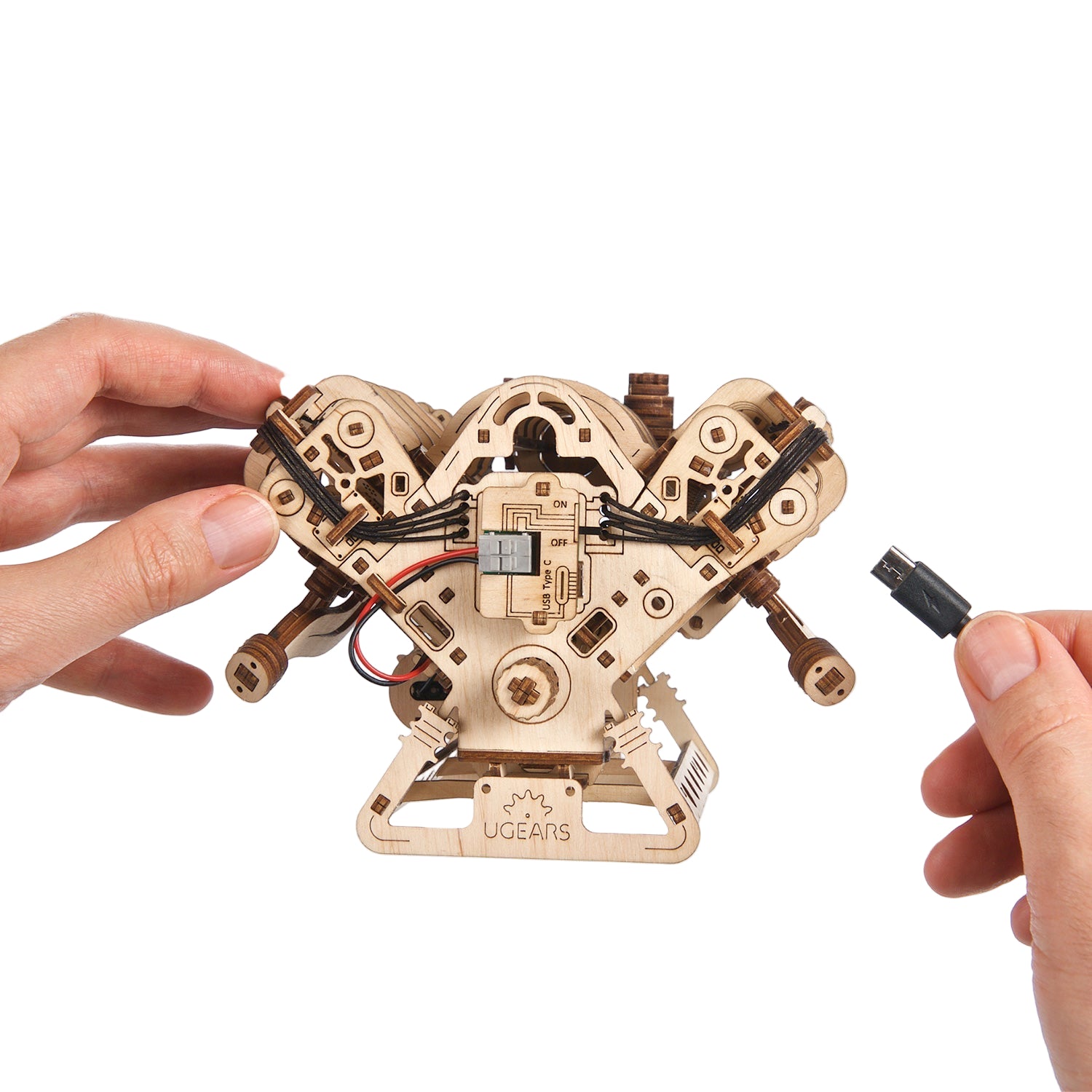 ugears-v8-engine-motore-v8-meccanico-in-legno-da-costruire image 3