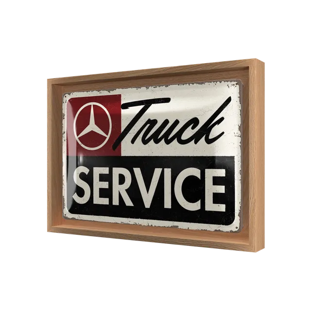 nostalgic-art-daimler-truck-service-n-frame-m-edition-cornice-legno-targa image 1