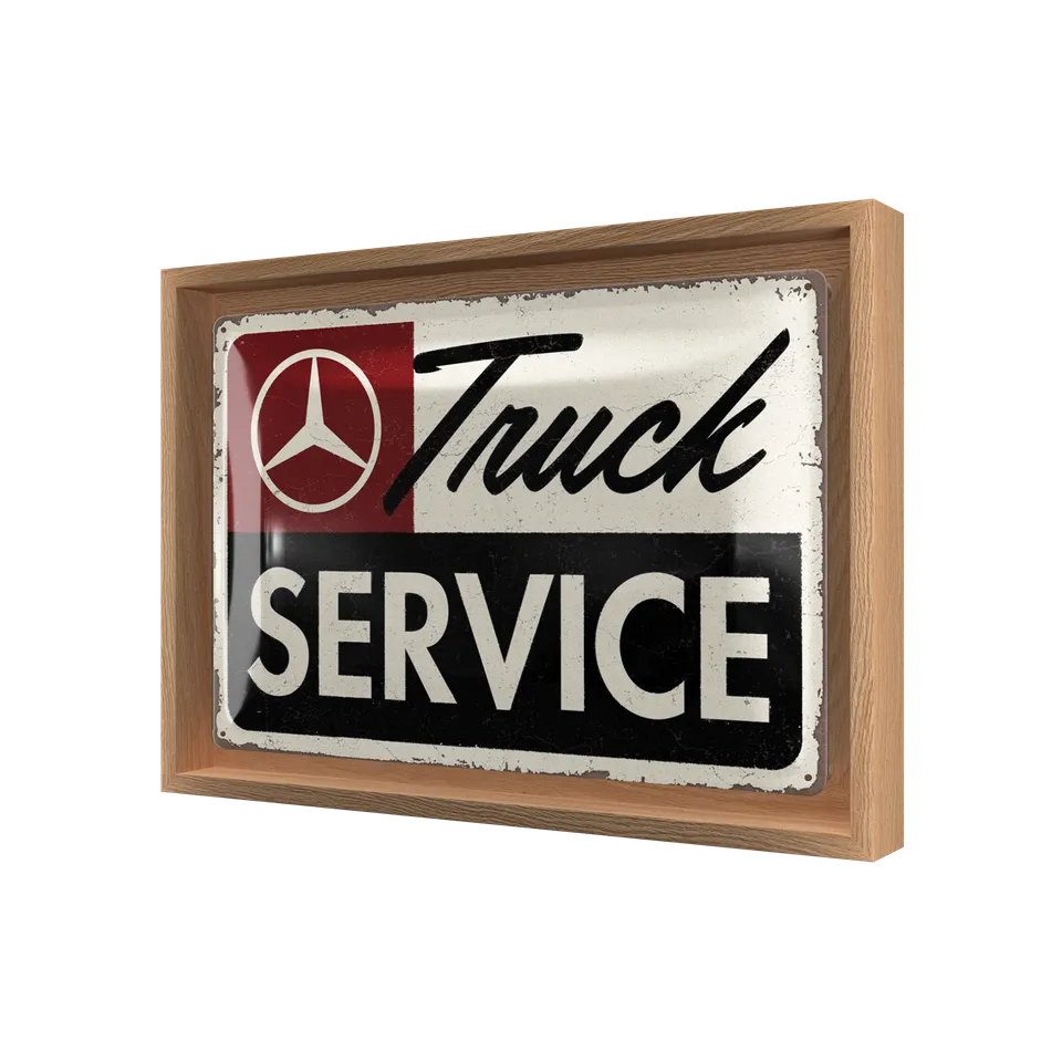 nostalgic-art-daimler-truck-service-n-frame-m-edition-cornice-legno-targa image 1