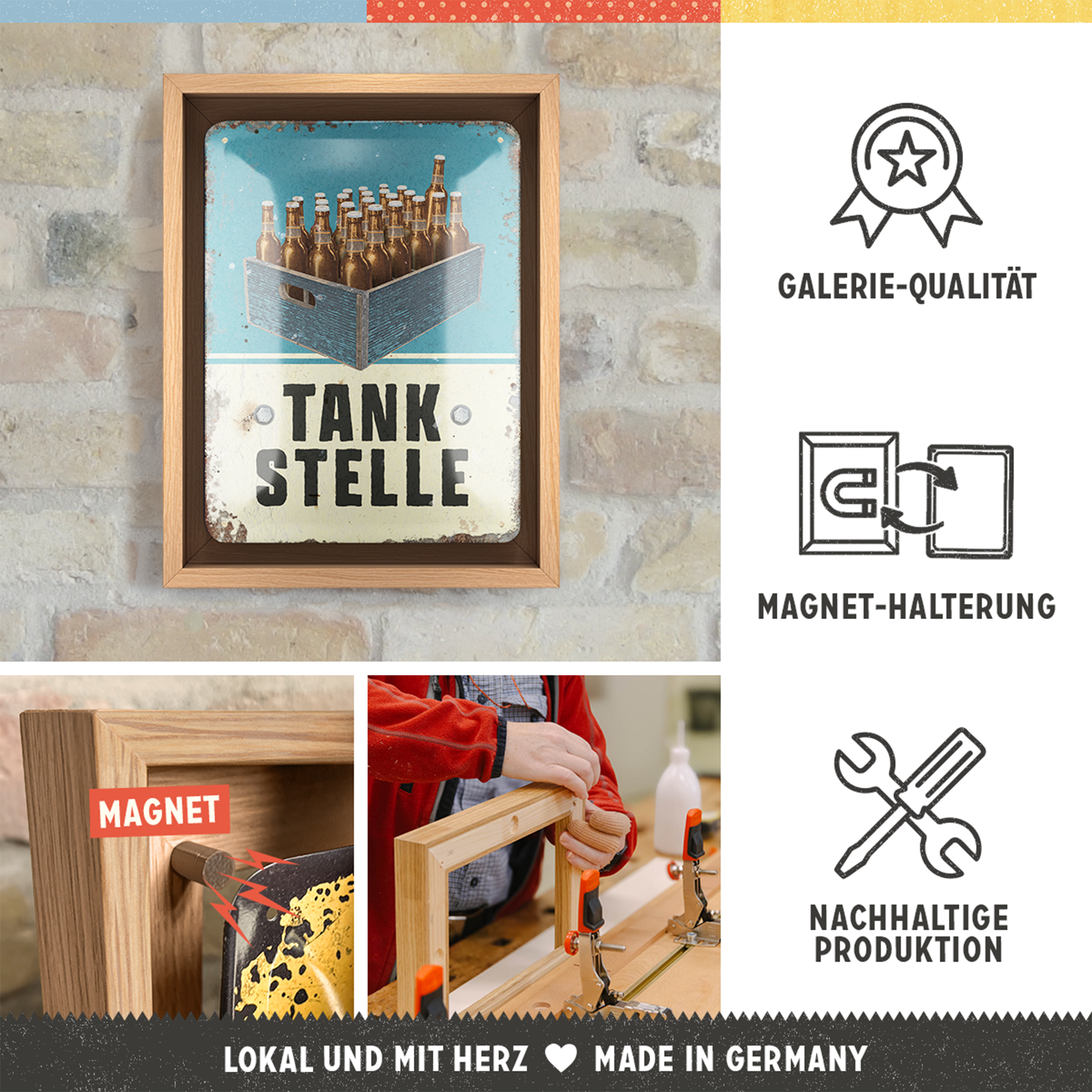 nostalgic-art-tankstelle-bier-n-frame-s-edition-con-cornice-18-5x24-cm image 3