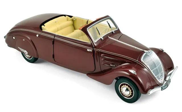 norev-peugeot-402-eclipse-1937-marrone-modellino-auto-1-18 image 1