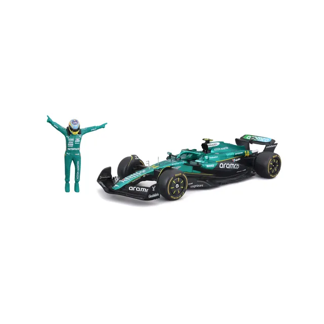 bburago-aston-martin-amr25-14-alonso-con-pilota-1-24-modellino-f1 image 1