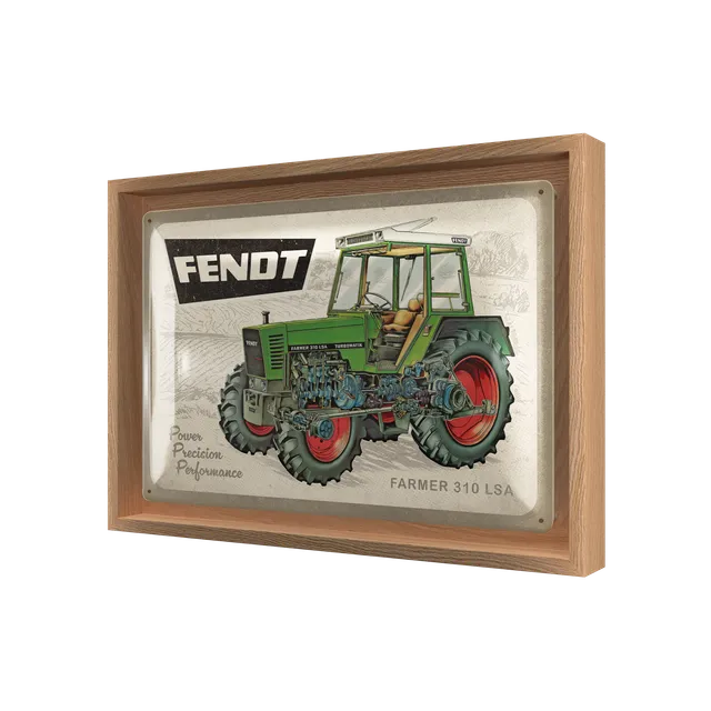 nostalgic-art-fendt-farmer-310-lsa-n-frame-m-edition-quadro-targa-metallo-con-co image 1