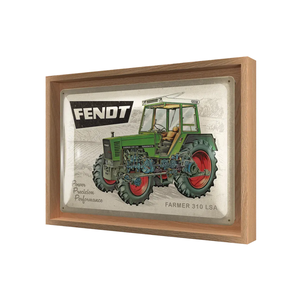nostalgic-art-fendt-farmer-310-lsa-n-frame-m-edition-quadro-targa-metallo-con-co image 1