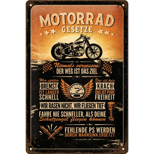 nostalgic-art-motorrad-gesetze-insegna-in-metallo-20-x-30-cm image 1