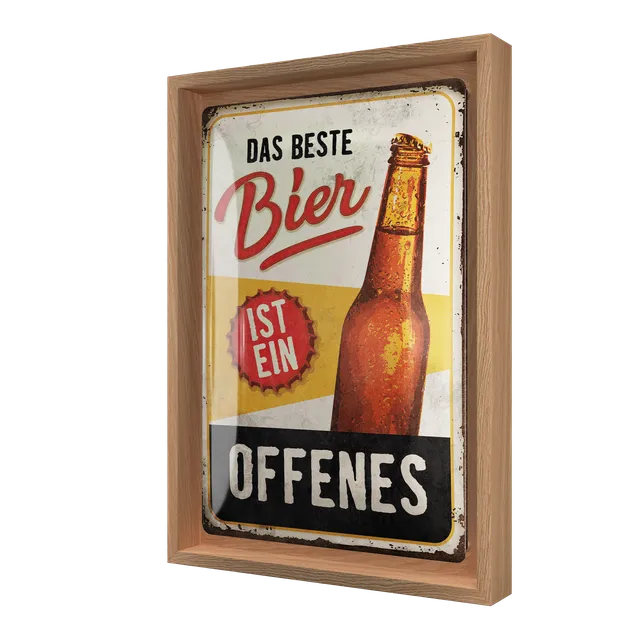 nostalgic-art-das-beste-bier-ist-ein-offenes-n-frame-m-edition-quadro-24x33-5-cm image 1