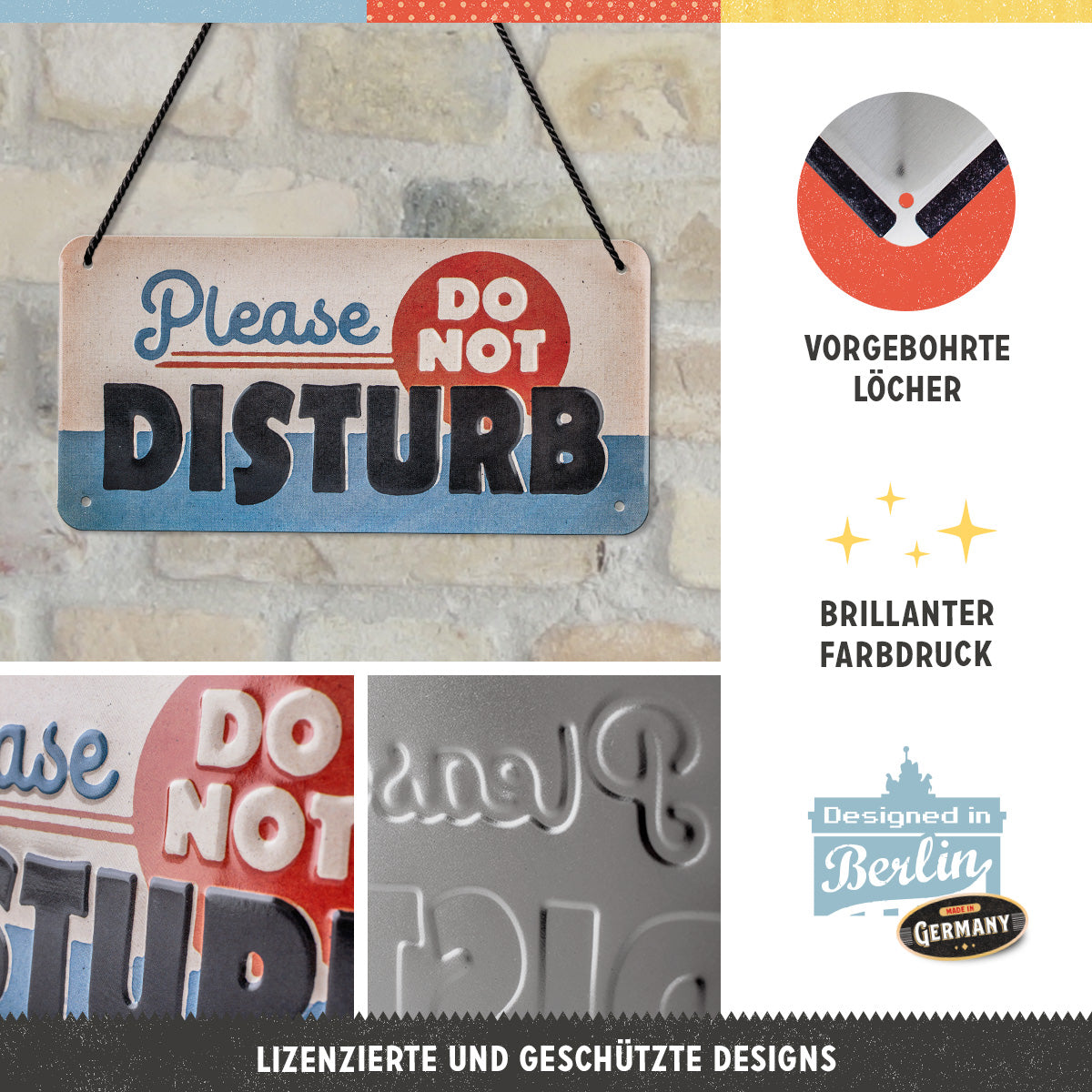 nostalgic-art-do-not-disturb-targa-in-metallo-da-appendere-10x20-cm image 4