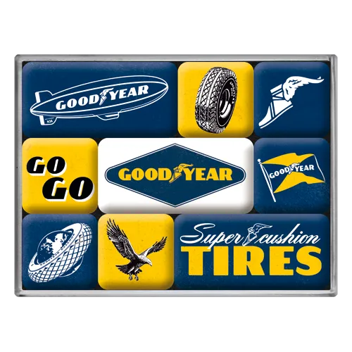 nostalgic-art-goodyear-logos-set-magneti-9-pezzi-7x9x2-cm image 1