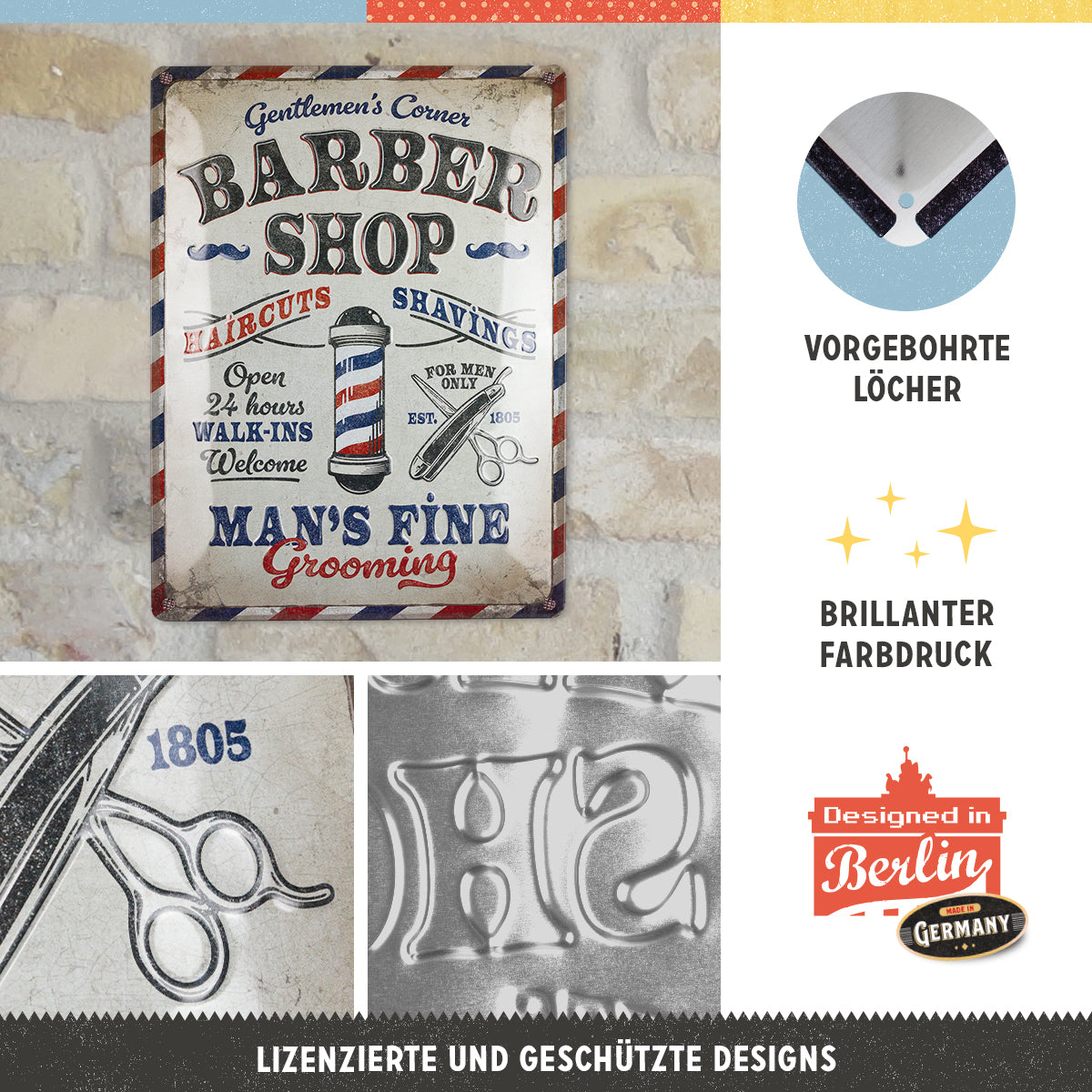 nostalgic-art-barber-shop-targa-in-metallo-30x40-cm image 4
