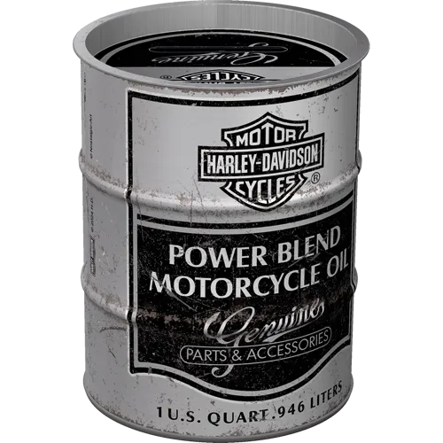 nostalgic-art-harley-davidson-power-blend-oil-salvadanaio-barilotto-600-ml image 1