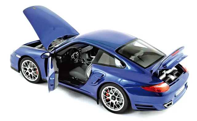 norev-porsche-911-turbo-2010-modellino-auto-1-18-blu-aqua image 1