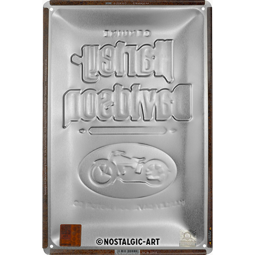 nostalgic-art-harley-davidson-genuine-motorcycles-milwaukee-targa-in-metallo-20x image 4