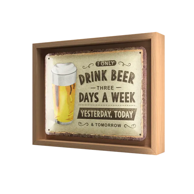 nostalgic-art-drink-beer-three-days-n-frame-s-targa-in-metallo-con-cornice image 1