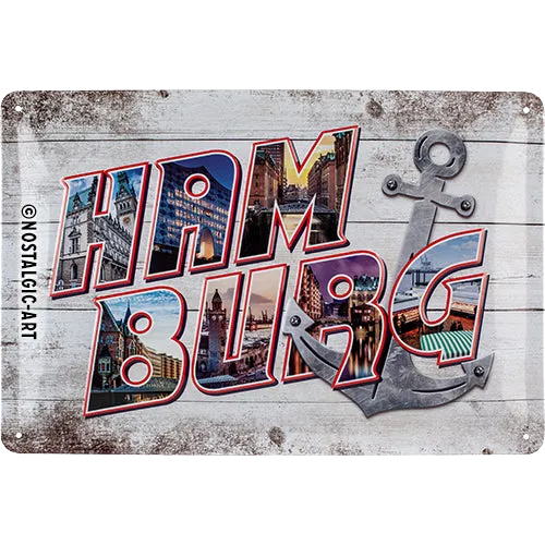 nostalgic-art-hamburg-bilder-buchstaben-anker-targa-metallo-20x30-cm image 1