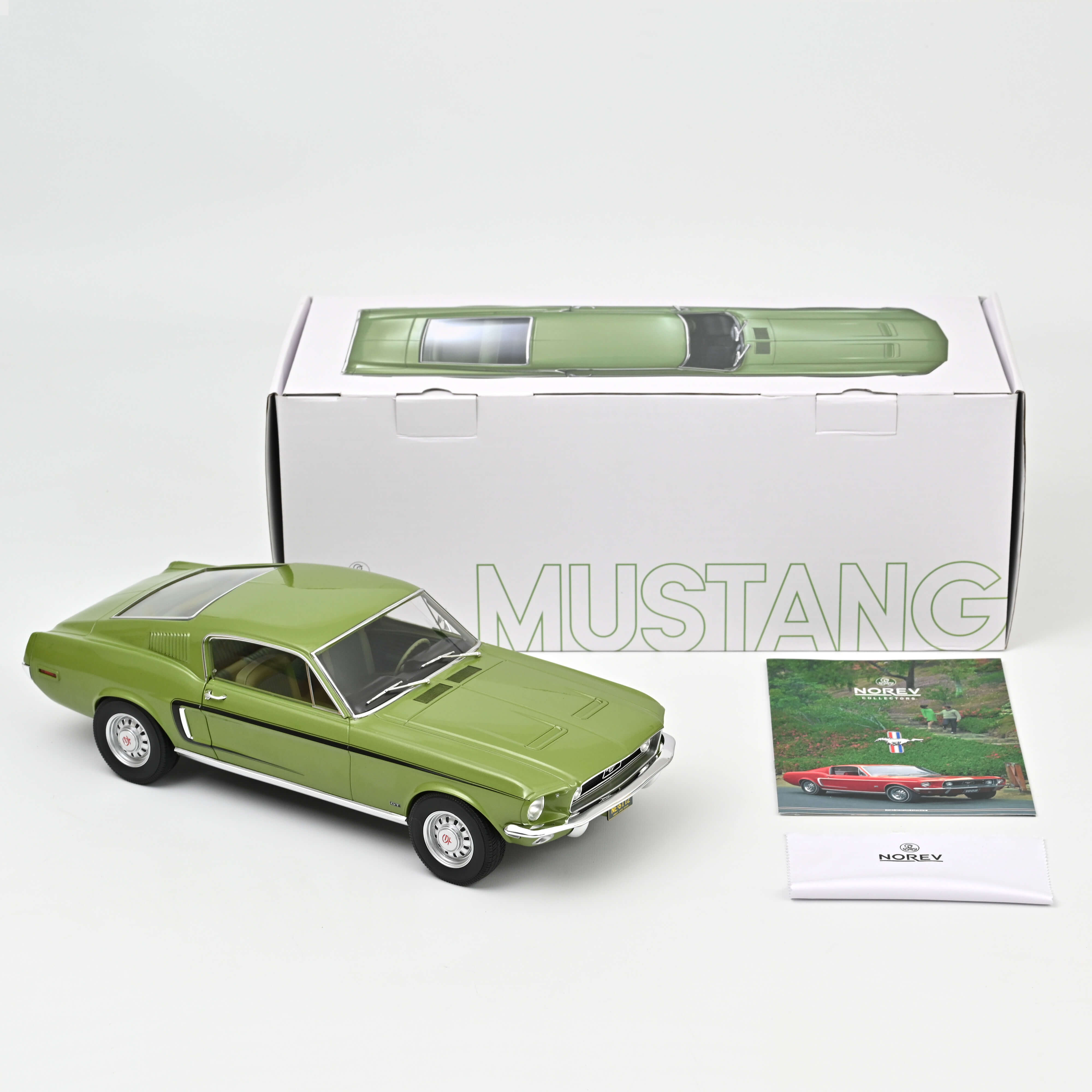 norev-ford-mustang-fastback-gt-1968-modellino-auto-1-12-oro-lime-metallizzato image 3
