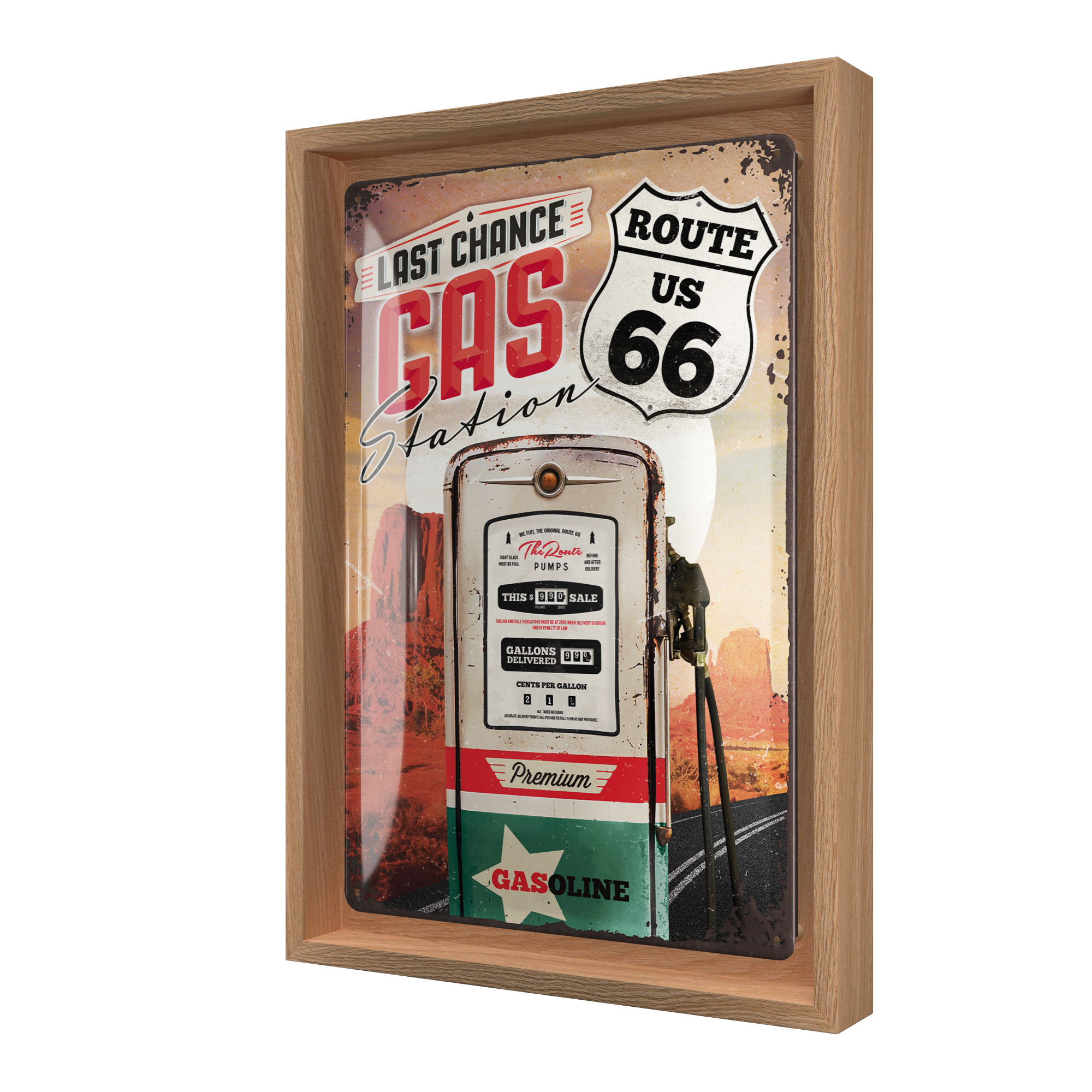 nostalgic-art-route-66-gas-station-cornice-n-frame-m-24x33-5-cm image 1
