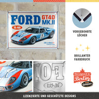nostalgic-art-ford-gt40-24h-le-mans-1966-targa-in-metallo-30x40-cm-2 image 2