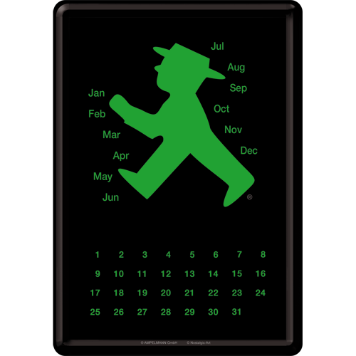nostalgic-art-ampelmann-verde-cartolina-in-metallo-magnetica-10x14-cm image 1