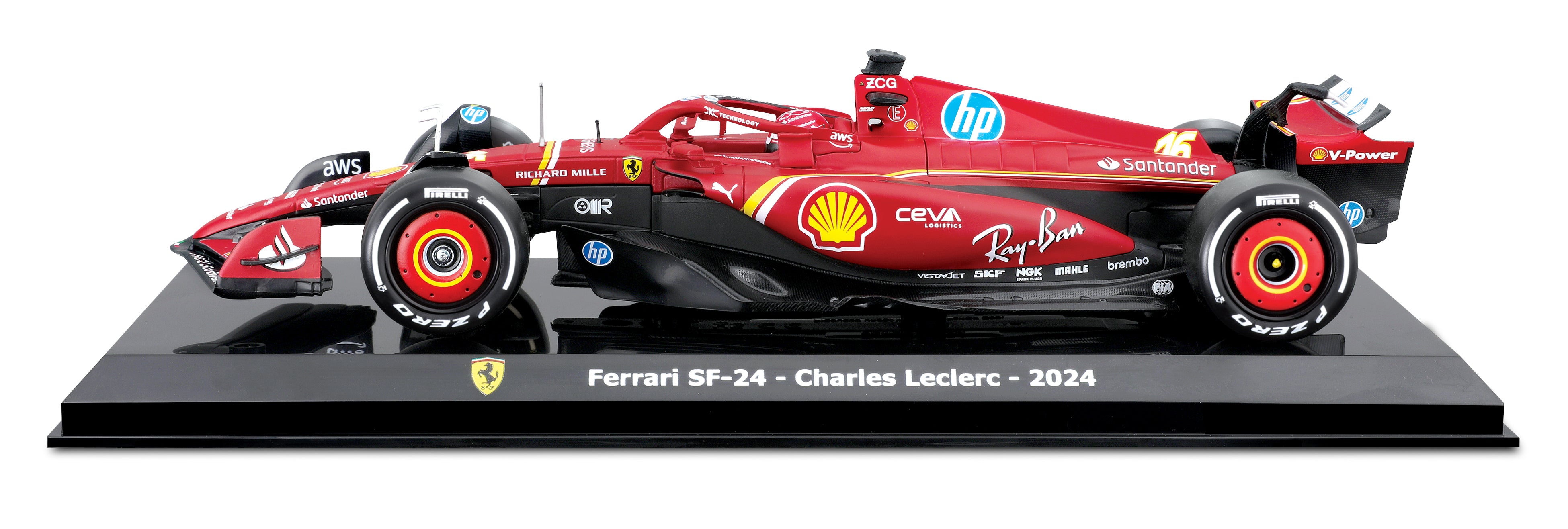 bburago-ferrari-sf-24-2024-16-charles-leclerc-f1-model-kit-scala-1-24-45-pezzi image 2