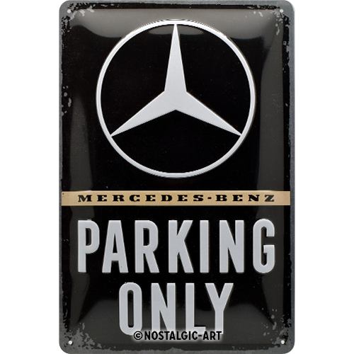 nostalgic-art-mercedes-benz-parking-only-targa-in-metallo-20x30-cm image 1