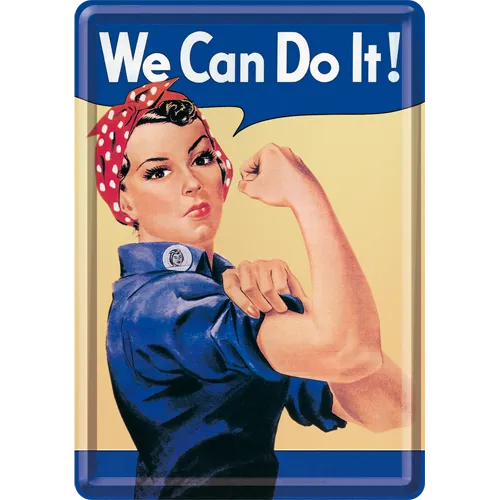 nostalgic-art-we-can-do-it-metal-card-cartolina-in-metallo-10x14-cm image 1