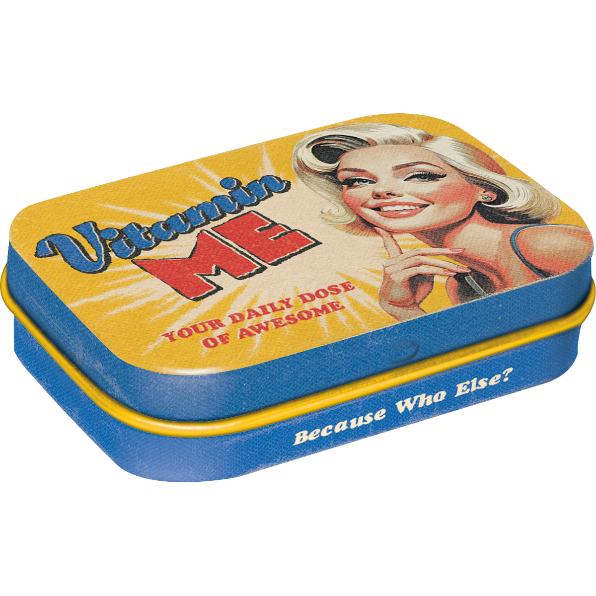 nostalgic-art-vitamin-me-say-it-50s-scatola-di-latta-con-mentine-6x4-cm image 1