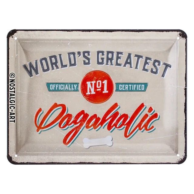 nostalgic-art-pfotenschild-dogaholic-targa-in-metallo-15x20-cm-2 image 1