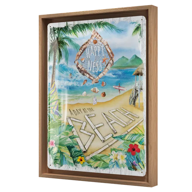 nostalgic-art-happiness-is-a-day-at-the-beach-n-frame-l-edition-33-5x44-cm image 1