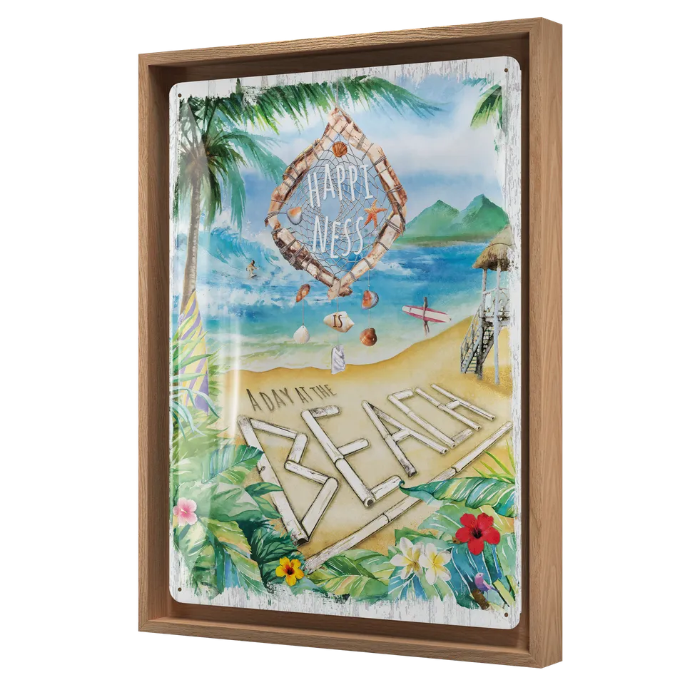 nostalgic-art-happiness-is-a-day-at-the-beach-n-frame-l-edition-33-5x44-cm image 1