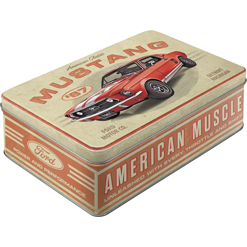 nostalgic-art-ford-mustang-gt-1967-red-scatola-in-metallo-piatta-2-5-l-23x16x7-c image 1