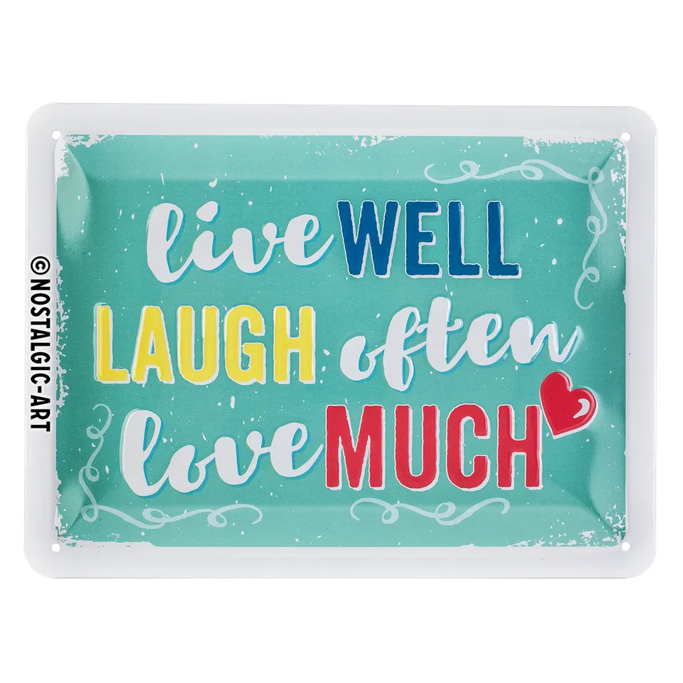 nostalgic-art-live-laugh-love-targa-in-metallo-15x20-cm image 1