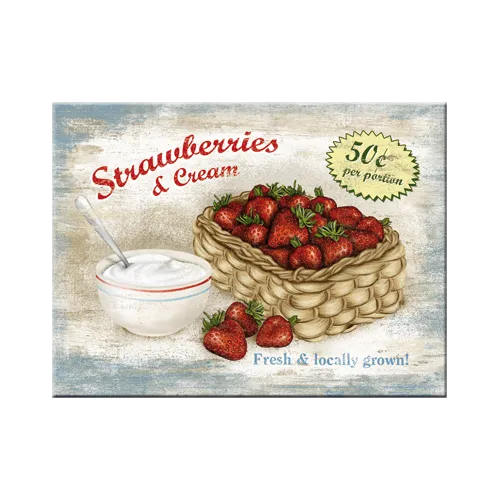 nostalgic-art-strawberries-cream-calamita-da-frigo-6x8-cm image 1