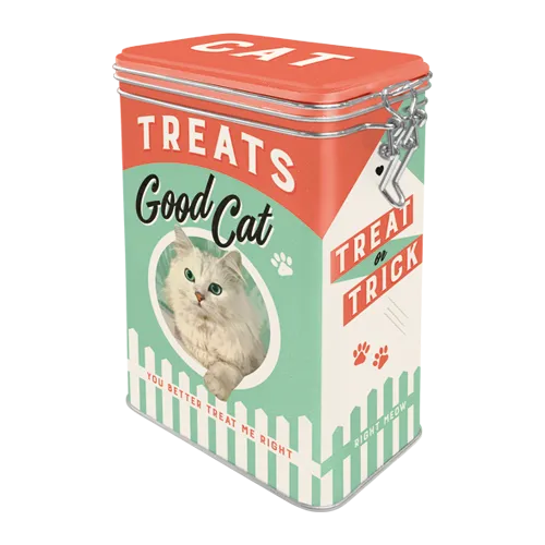 nostalgic-art-good-cat-treats-scatola-a-clip-in-metallo-7-5x11x17-5-cm image 1