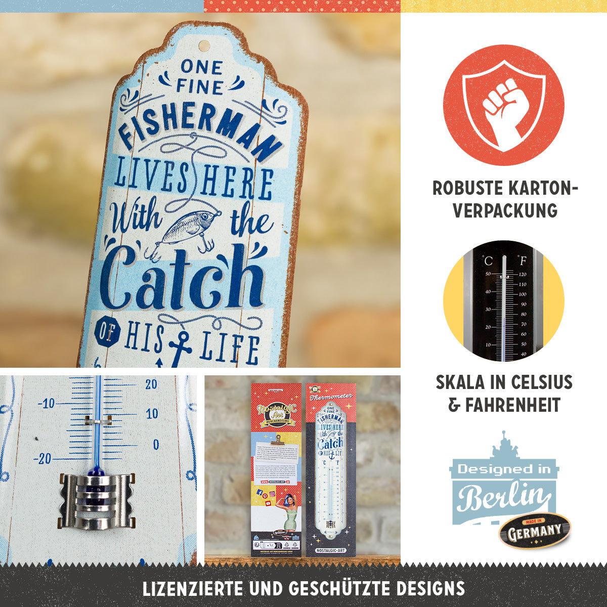 nostalgic-art-fisherman-catch-termometro-da-parete-6-5x28-cm image 3