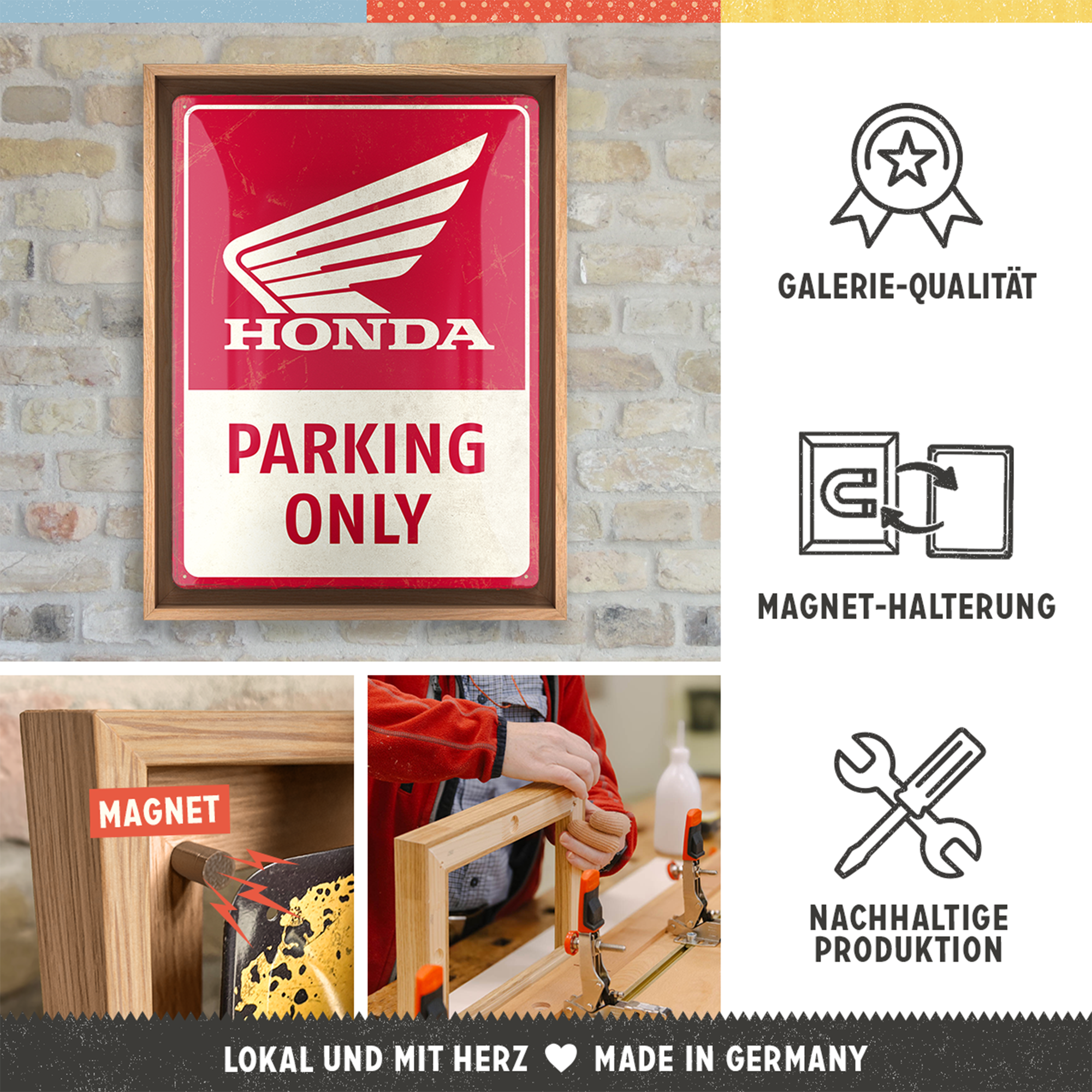 nostalgic-art-honda-mc-parking-only-cornice-n-frame-l-33-5x44-cm image 3