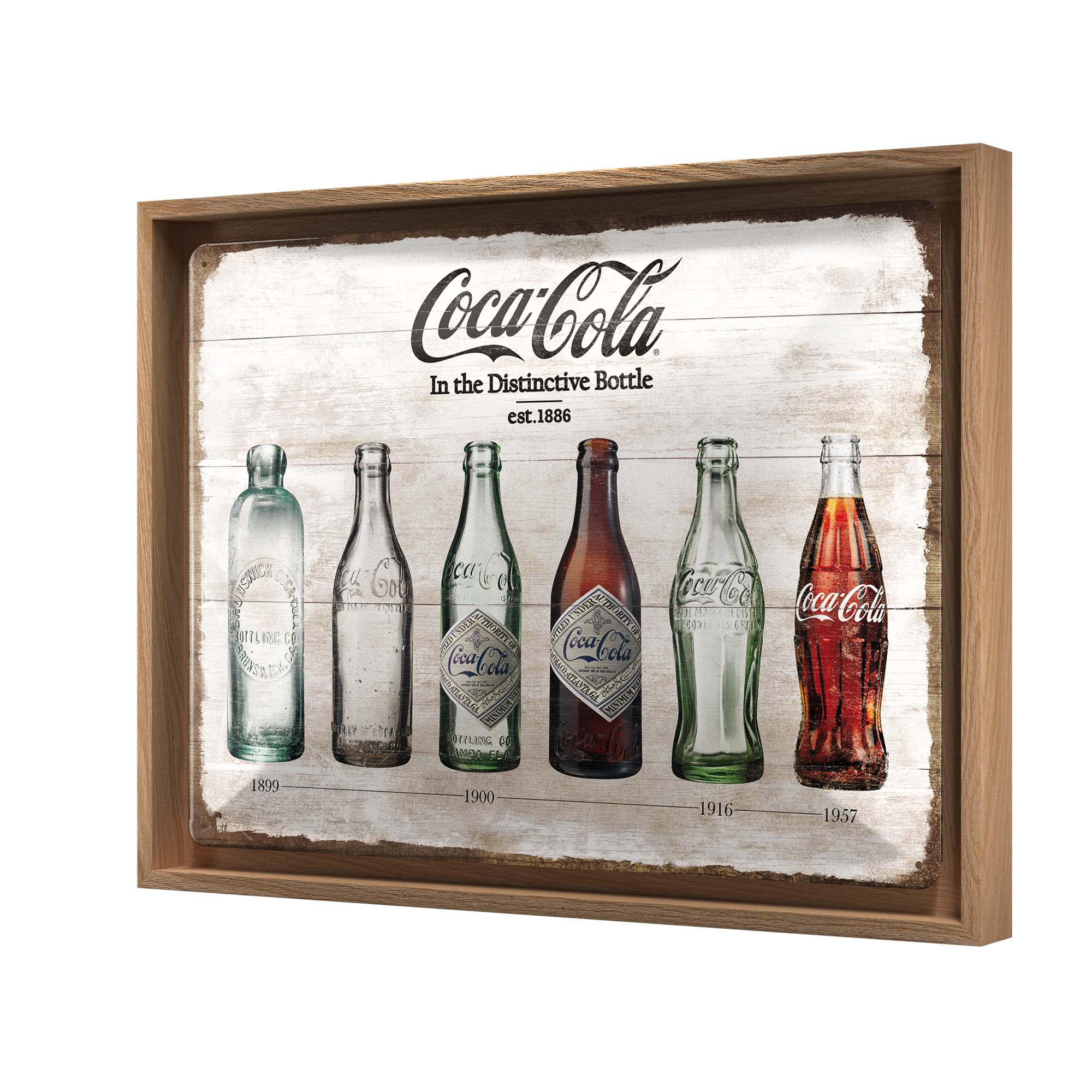 nostalgic-art-coca-cola-bottle-timeline-n-frame-l-edition-cornice-in-legno-con-t image 1