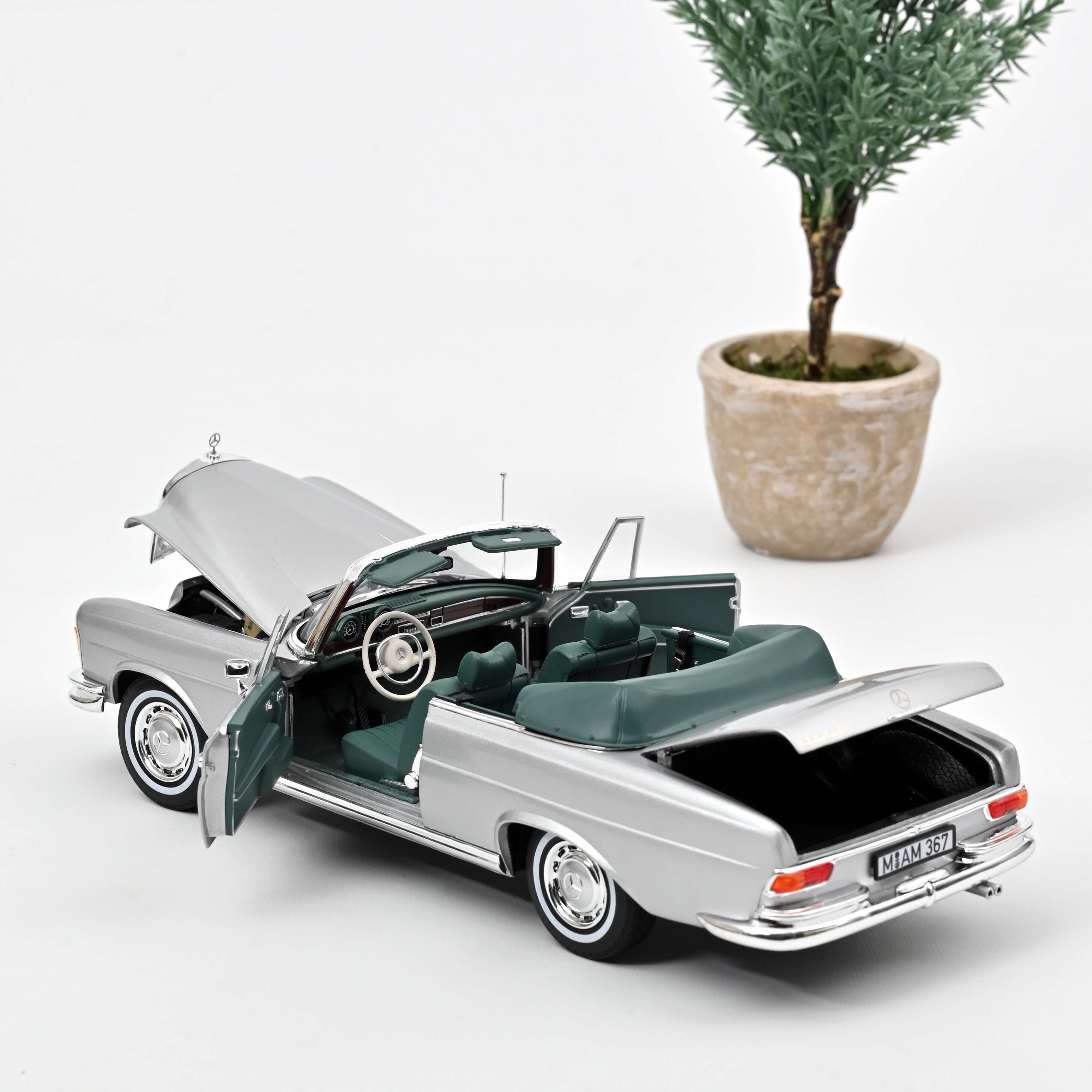 norev-mercedes-benz-280-se-cabriolet-1969-argento-metallizzato-1-18-modellino-di image 3
