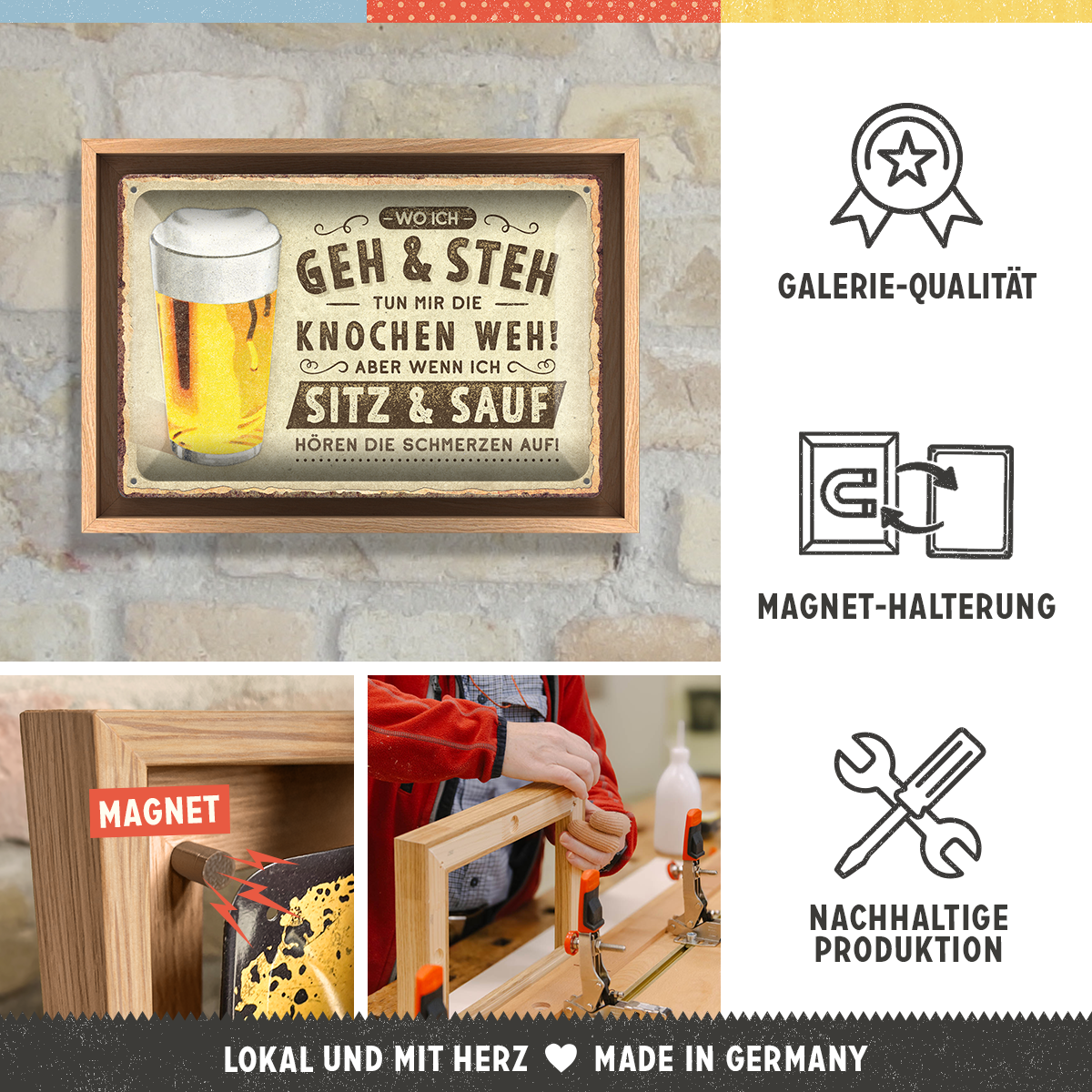 nostalgic-art-wo-ich-geh-und-steh-bier-n-frame-m-edition-insegna-in-metallo-con- image 3