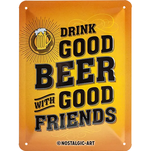 nostalgic-art-drink-good-beer-targa-in-metallo-15x20-cm-2 image 1