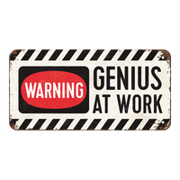 nostalgic-art-genius-at-work-targhetta-in-metallo-10x20-cm image 3