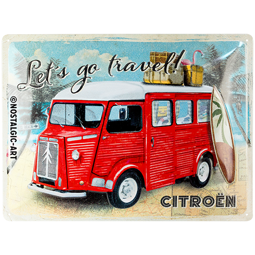 nostalgic-art-citro-n-type-h-let-s-go-travel-targa-in-metallo-30x40-cm image 2