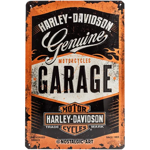 nostalgic-art-harley-davidson-garage-targa-in-metallo-20x30-cm image 1