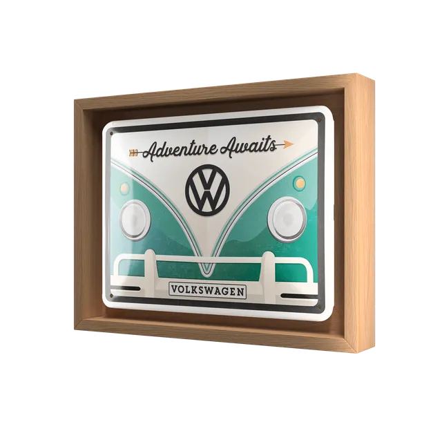 nostalgic-art-vw-bulli-adventure-awaits-cornice-n-frame-s-edition-18-5x24-cm image 1