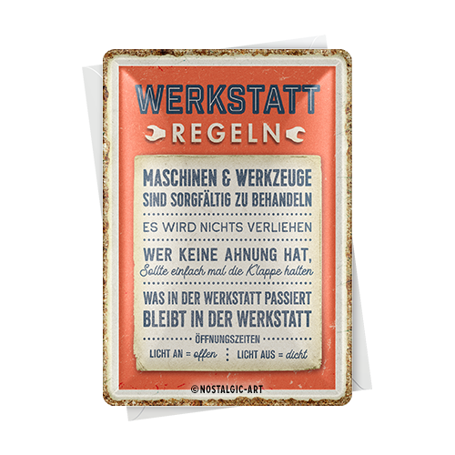 nostalgic-art-werkstattregeln-metal-card-in-metallo-10x14-cm image 2