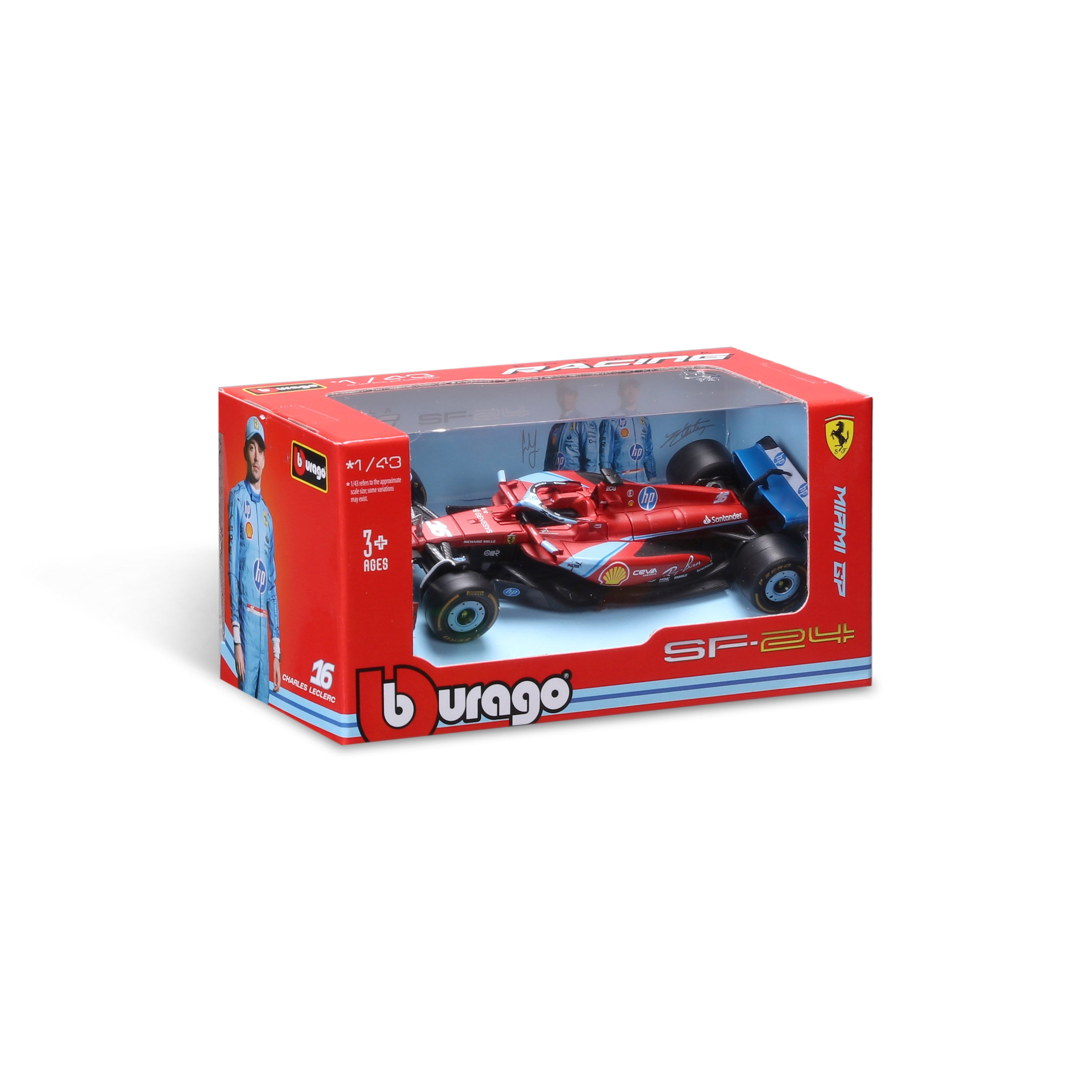 bburago-ferrari-f1-sf-24-leclerc-16-miami-gp-2024-1-43 image 2
